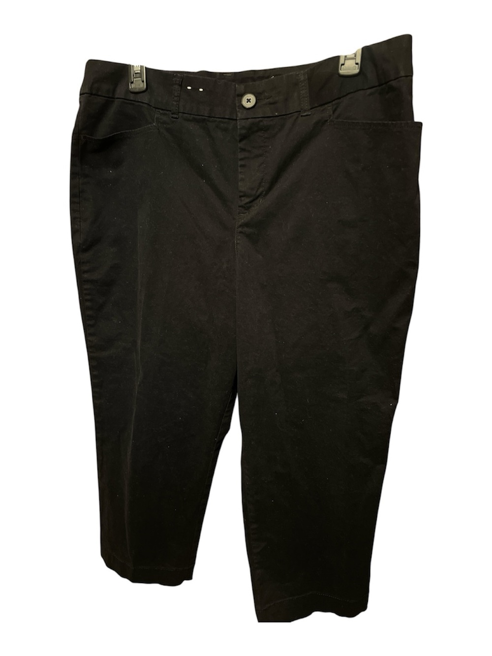 croft & barrow Black Stretch Chinos cropped capri pants EUC